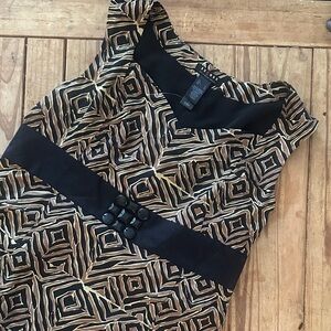 Axcess Black and Tan Geometric Mini Dress